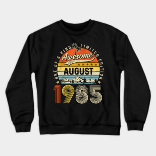 Awesome Since August 1985 Vintage 38th Birthday Crewneck Sweatshirt